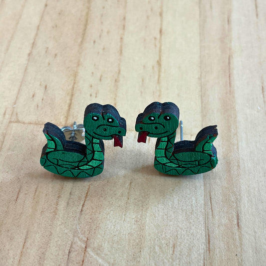 Australian animal studs - Tree snake - wooden, hand painted