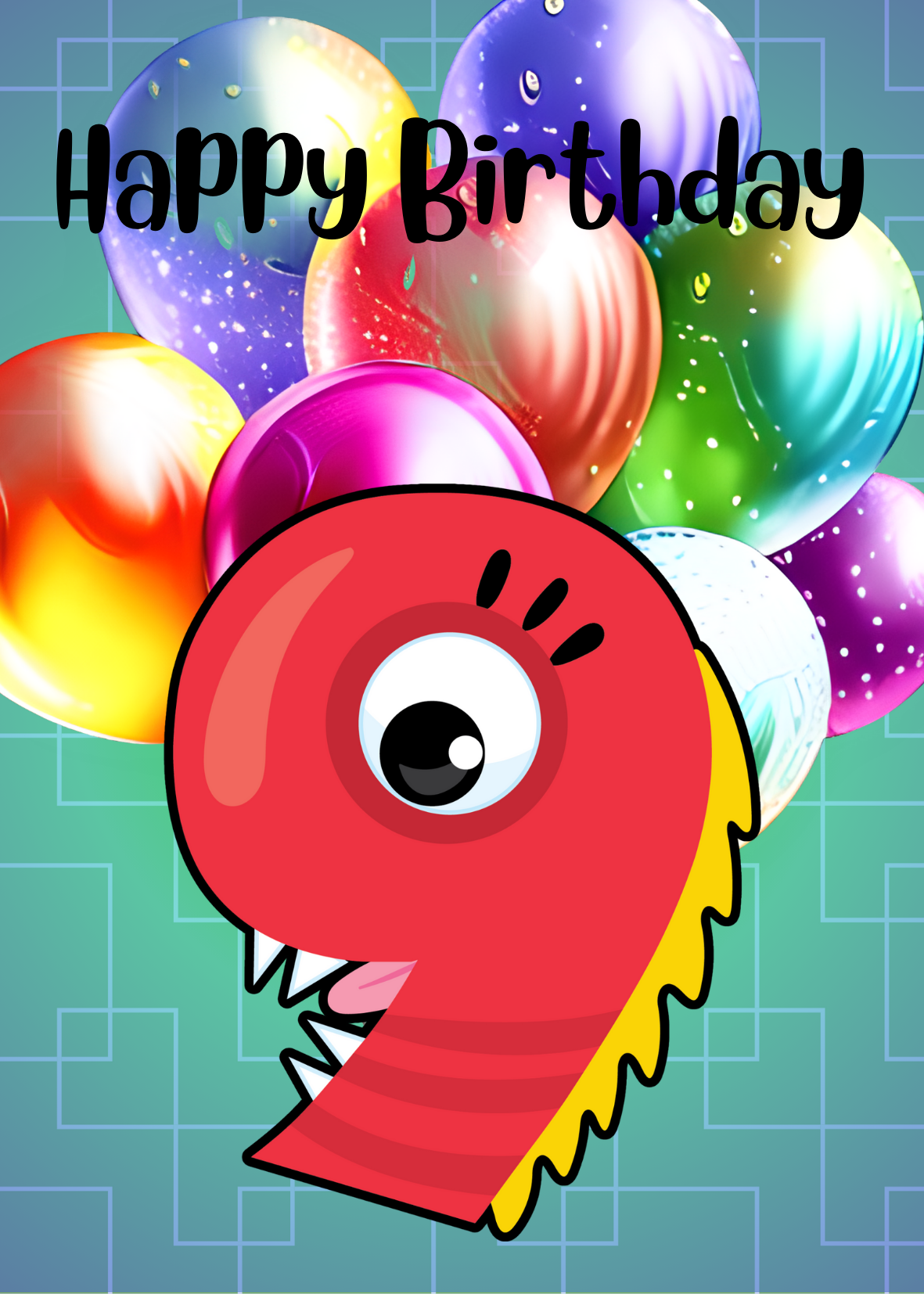 Birthday Greeting card with envelope - 9 years old - printable