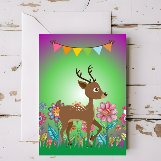 Woodland Animal Greeting card with envelope - printable