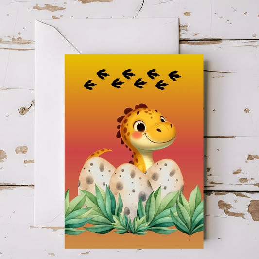 Dinosaur Greeting card with envelope - printable