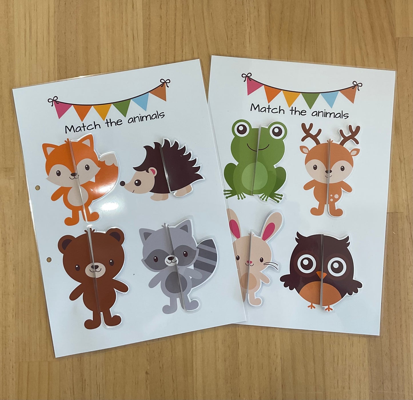 Printable Woodland Animal activity sheets - Matching puzzle