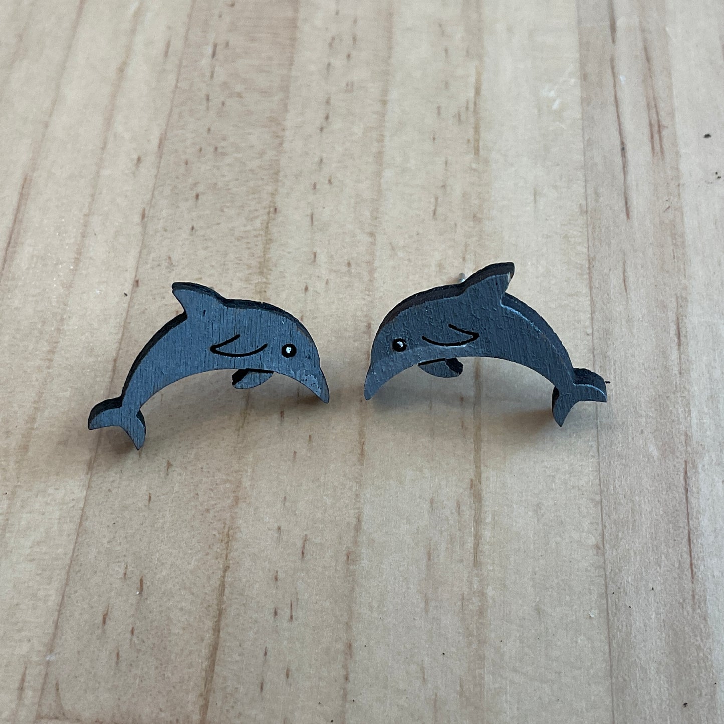 Australian animal studs - Dolphin - wooden, hand painted