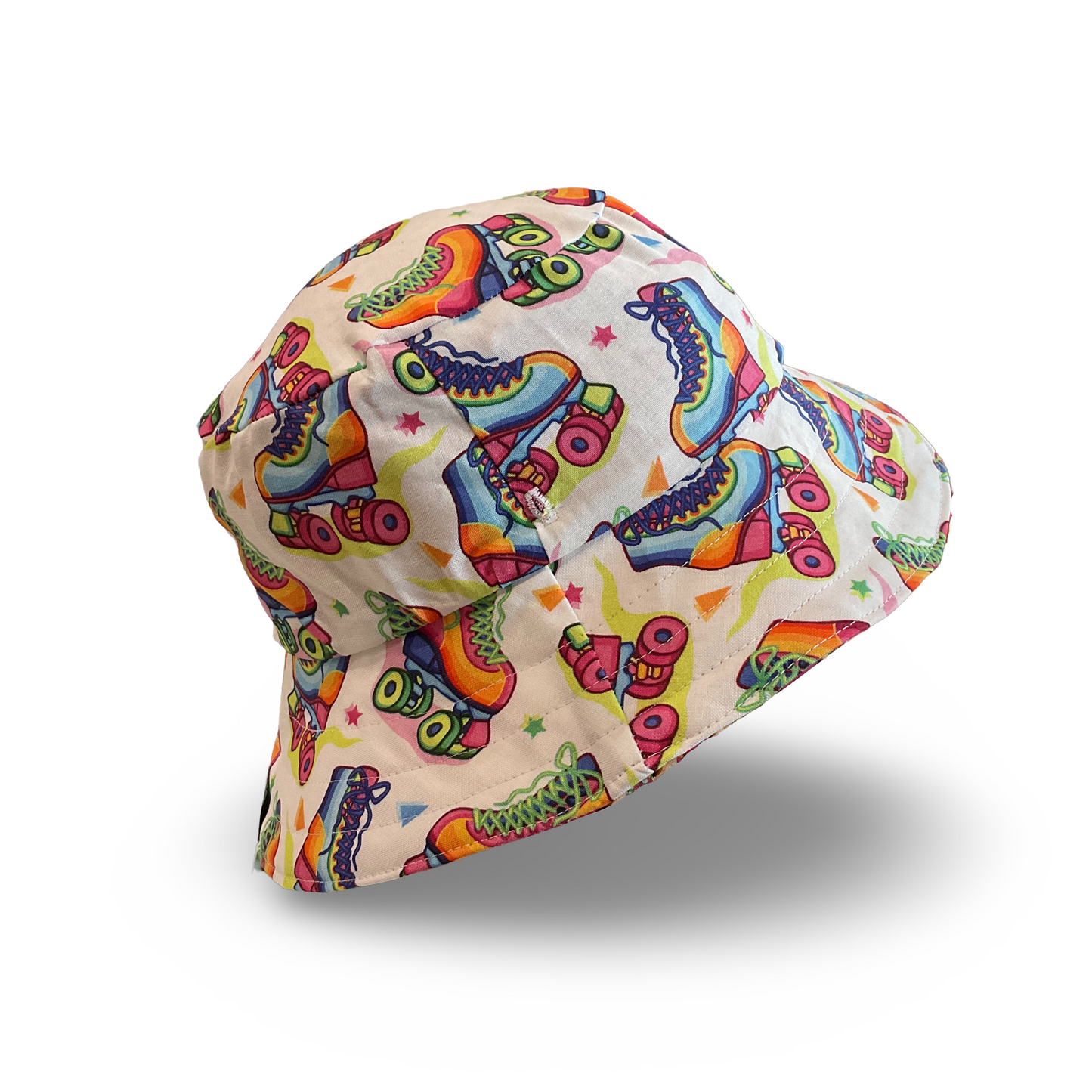 Reversible Kids Bucket Hat - retro roller skates, fairy bread