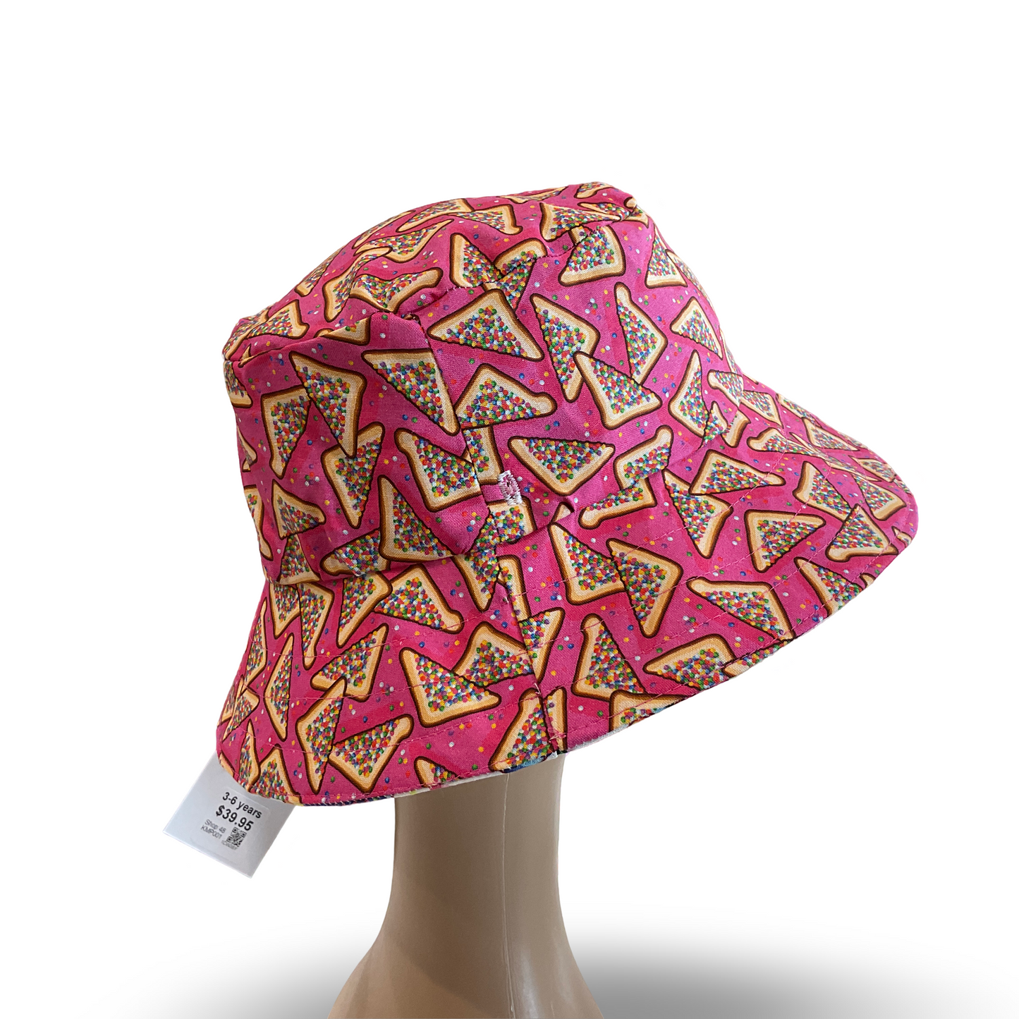 Reversible Kids Bucket Hat - retro roller skates, fairy bread