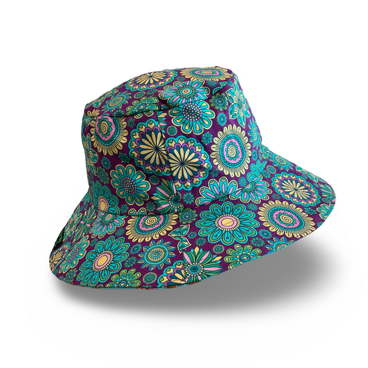 Reversible Sun Hat - Ladies & Girls sizes - mandala, butterflies