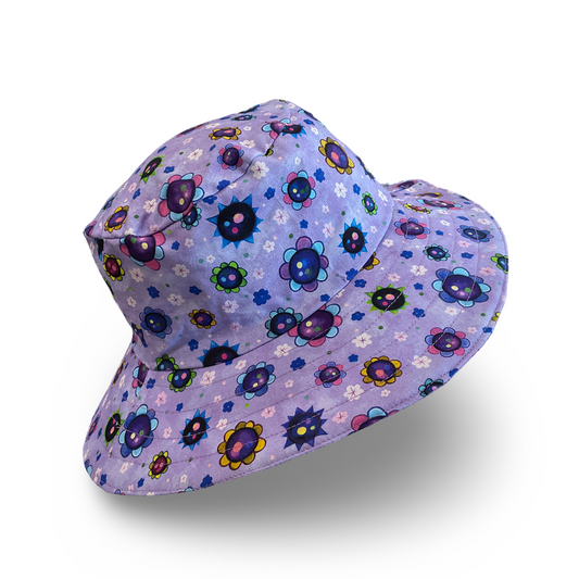 Reversible Sun Hat - Ladies & Girls sizes - retro flowers