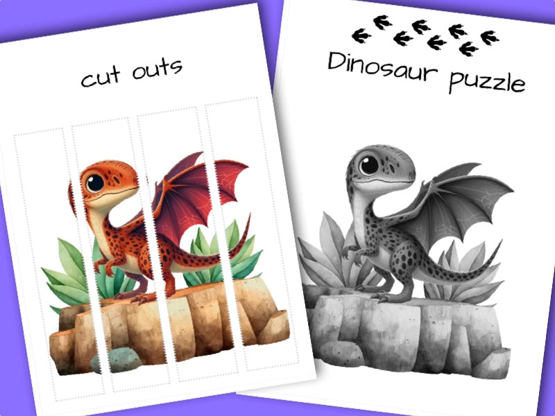 Printable Dinosaur activity sheets - puzzle