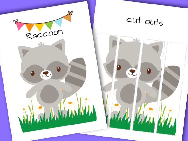 Printable Woodland activity sheet - Raccoon puzzle