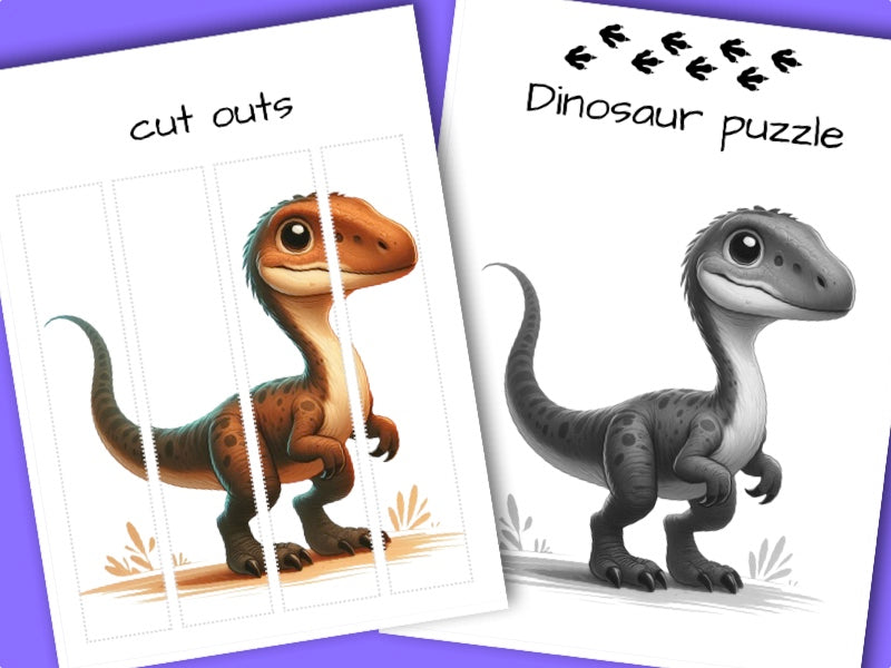 Printable Dinosaur activity sheets - puzzle