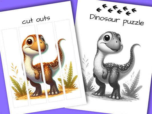 Printable Dinosaur activity sheets - puzzle