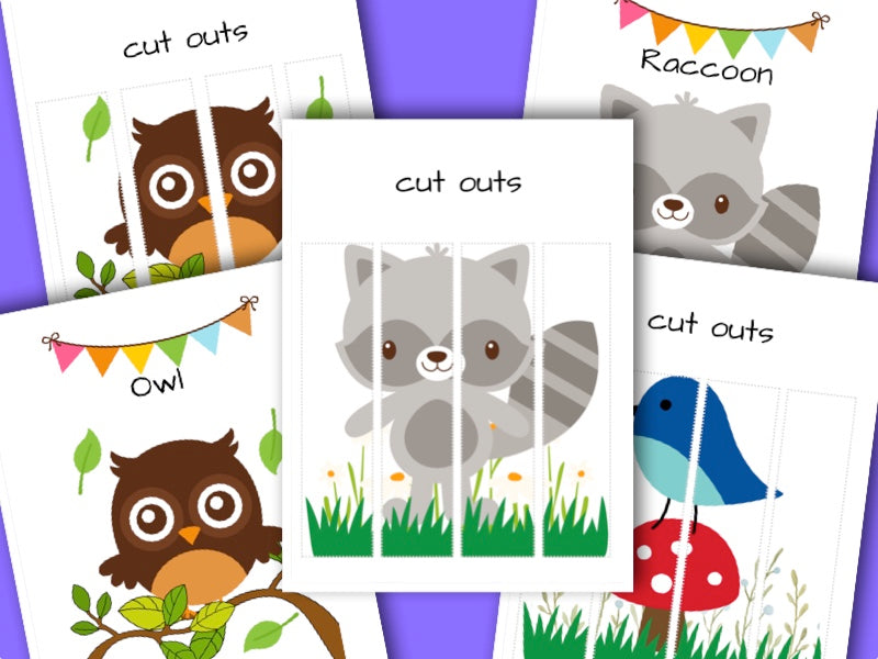 14 x Printable Woodland Animal activity sheets - puzzles