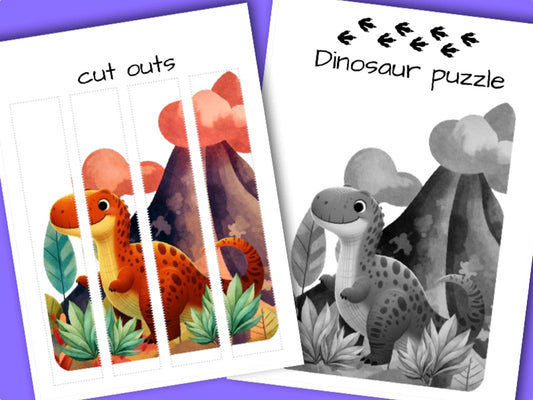 Printable Dinosaur activity sheets - puzzle