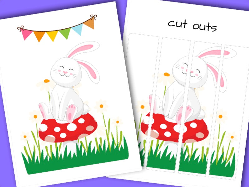 Printable Woodland activity sheet - Bunny rabbit puzzle