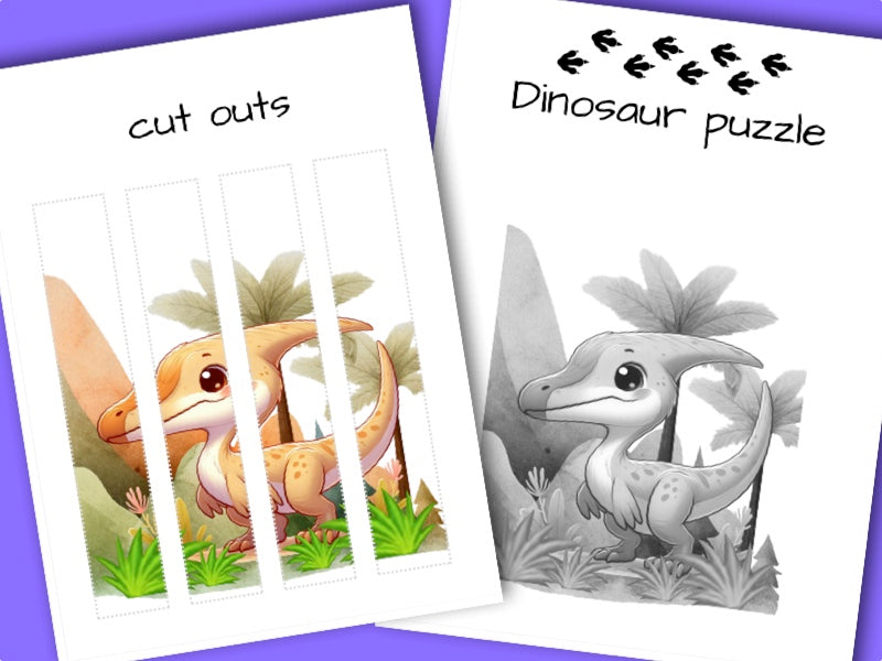 Printable Dinosaur activity sheets - puzzle