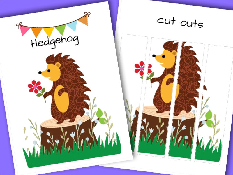 Printable Woodland activity sheet - Hedgehog puzzle