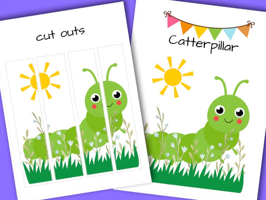 Printable Woodland activity sheet - Caterpillar puzzle