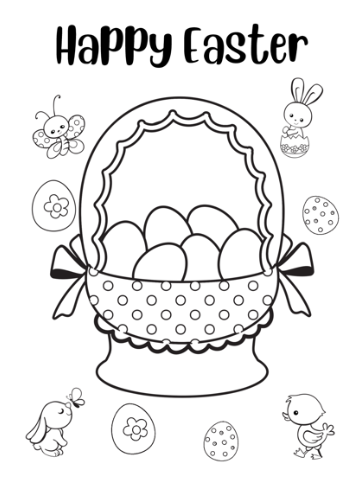 Easter greeting card with envelope- colouring in printable