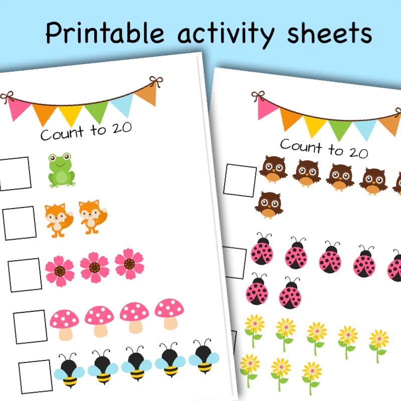 Printable Woodland Animal activity sheets - count to 20