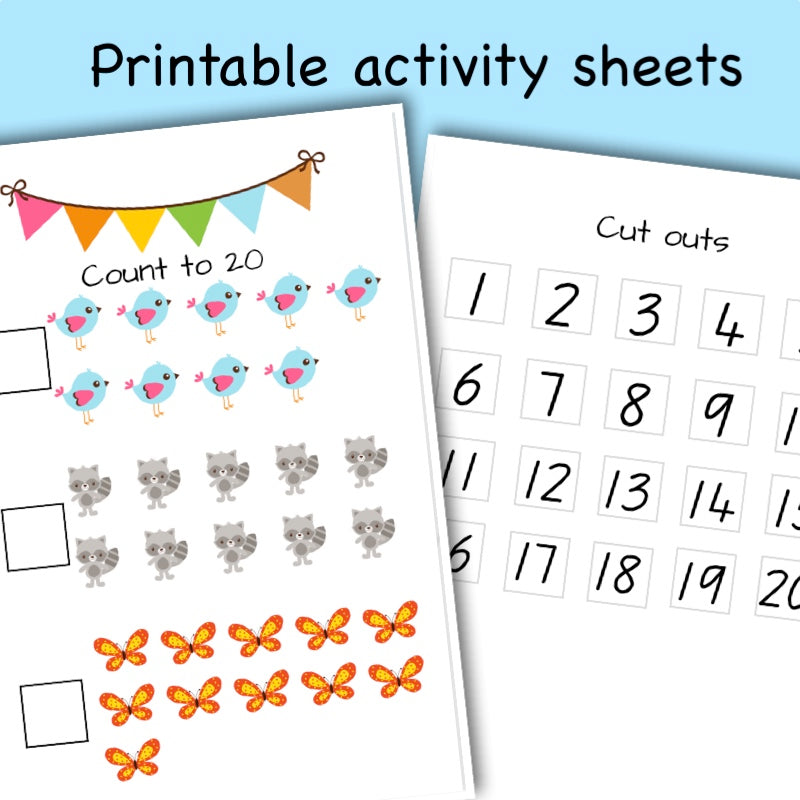 Printable Woodland Animal activity sheets - count to 20