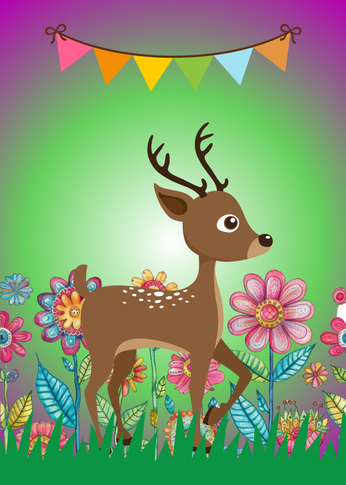 Woodland Animal Greeting card with envelope - printable