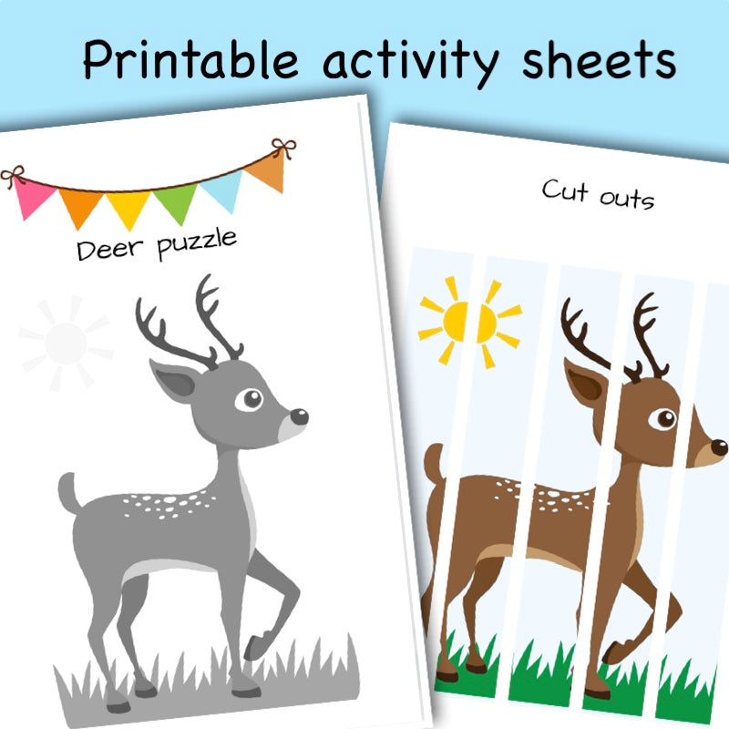 Printable Woodland Animal activity sheets - Deer puzzle