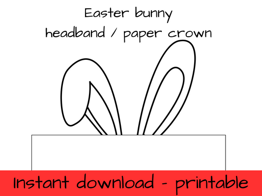 Easter bunny ears / paper crown - colouring in