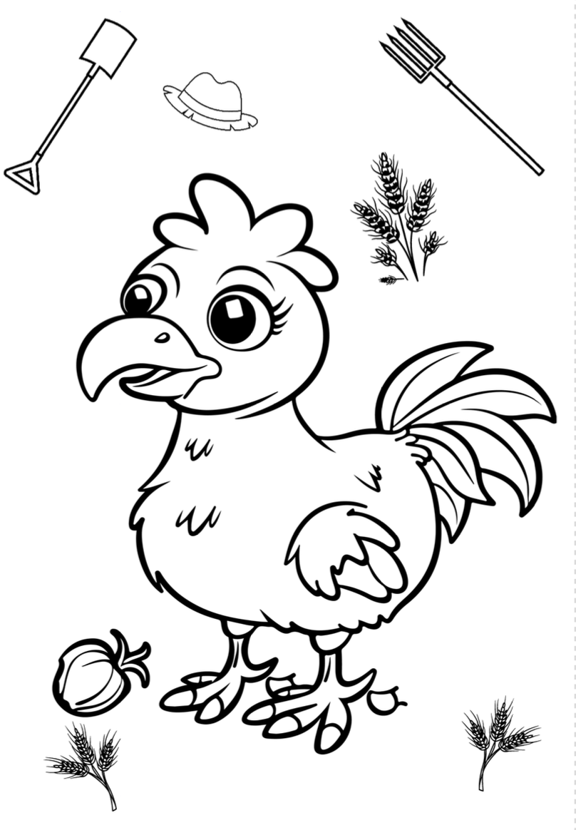 Chicken - Farm animal greeting card with envelope - printable