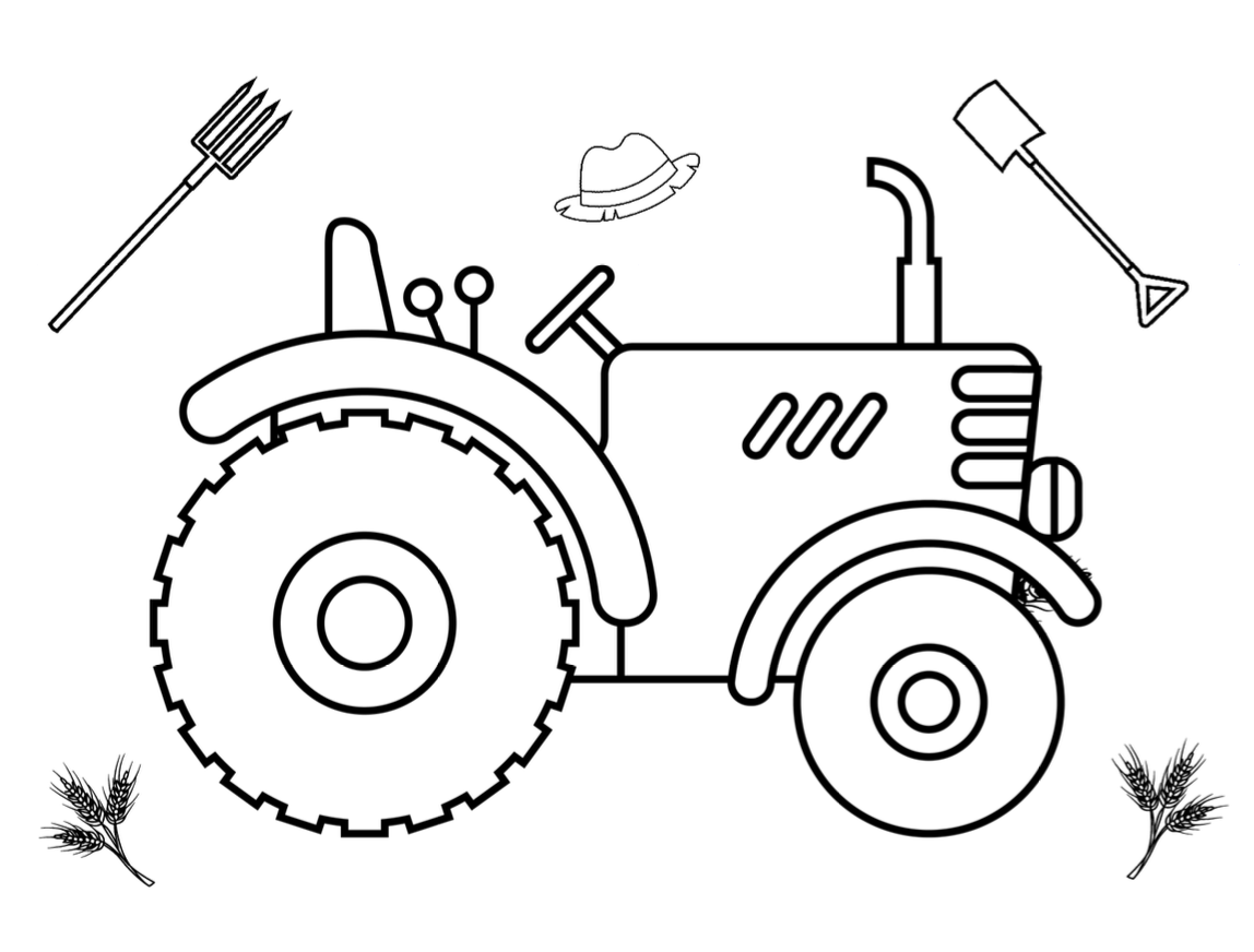 Tractor - Farm themed greeting card with envelope - printable