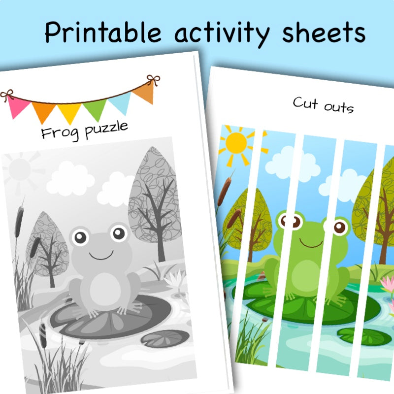 Printable Woodland Animal activity sheets - Frog puzzle