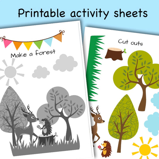 Printable Woodland Animal activity sheets - Forest puzzle