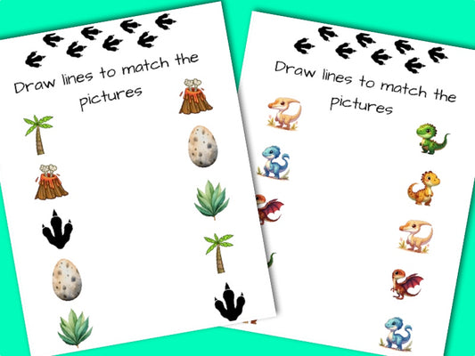 Printable Dinosaur activity sheets - matching game