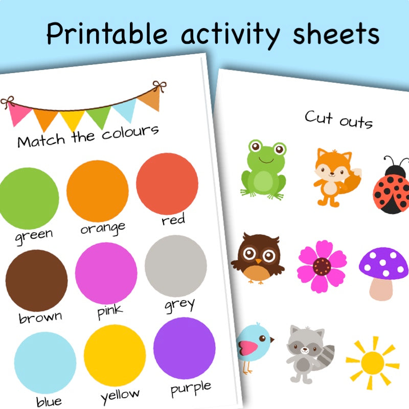 Printable Woodland Animal activity sheets - Match the colours