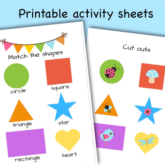 Printable Woodland Animal activity sheets - Match the shapes