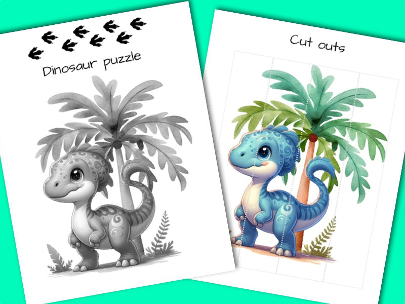 Printable Dinosaur activity sheets - puzzle