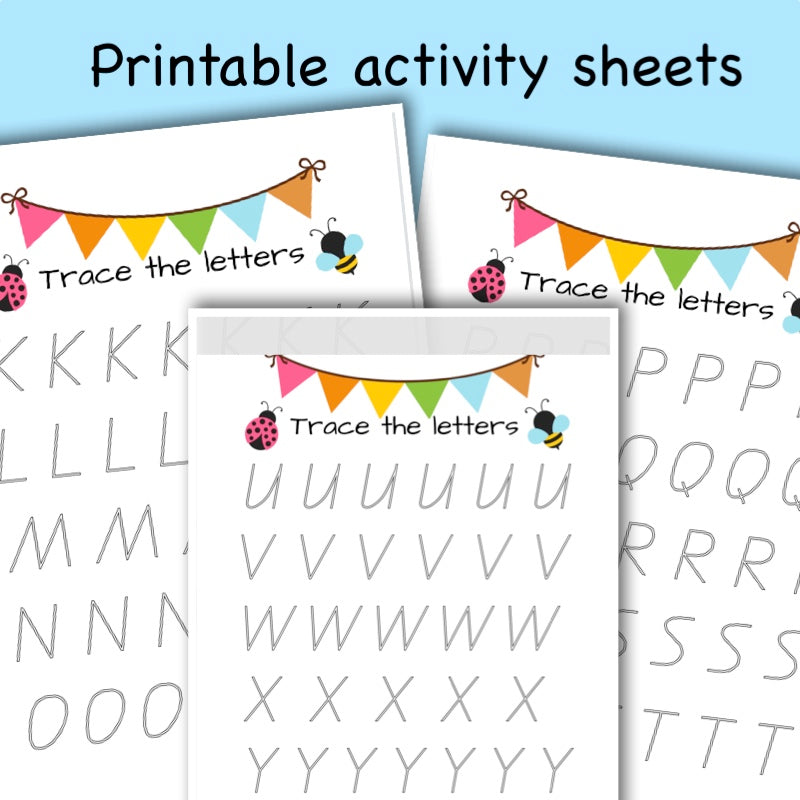 Printable Woodland Animal activity sheets - alphabet and numbers