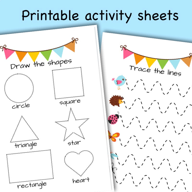 Printable Woodland Animal activity sheets - shapes