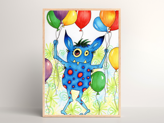 Printable kids wall art - balloon monster