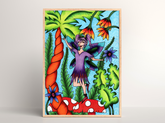 Printable kids wall art - dancing pixie