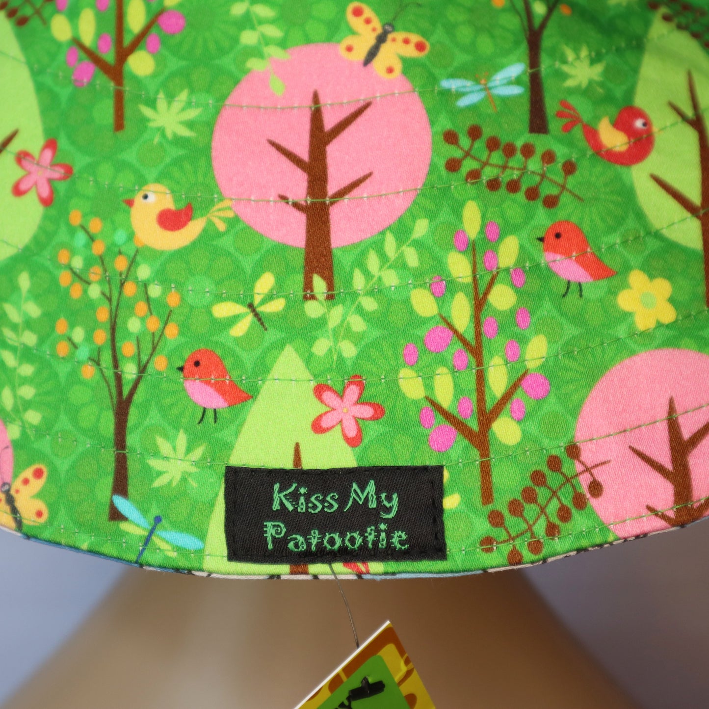 Wide Brim Reversible Sun Hat, Ladies / Girls sizes avail - green woodland trees