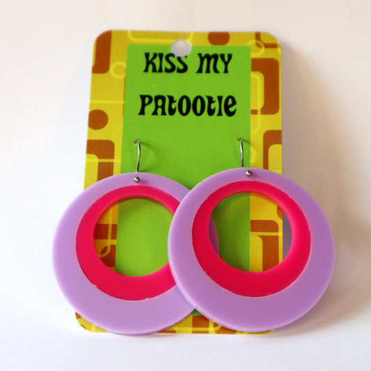 Retro 60's Mod Earrings - laser cut acrylic