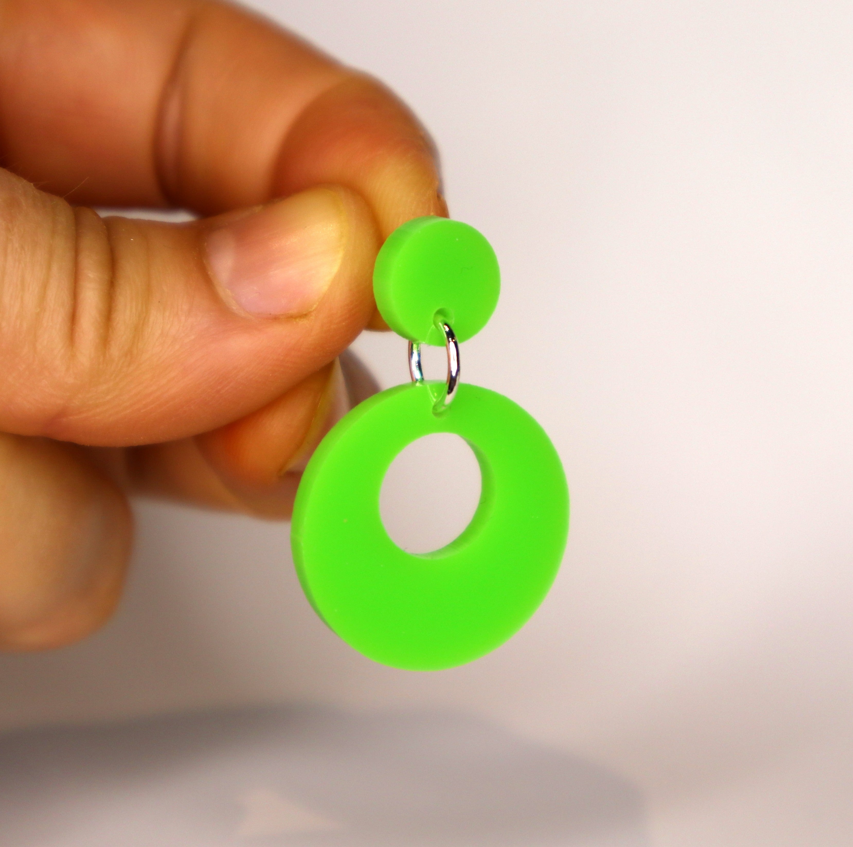 Green hot sale neon earrings