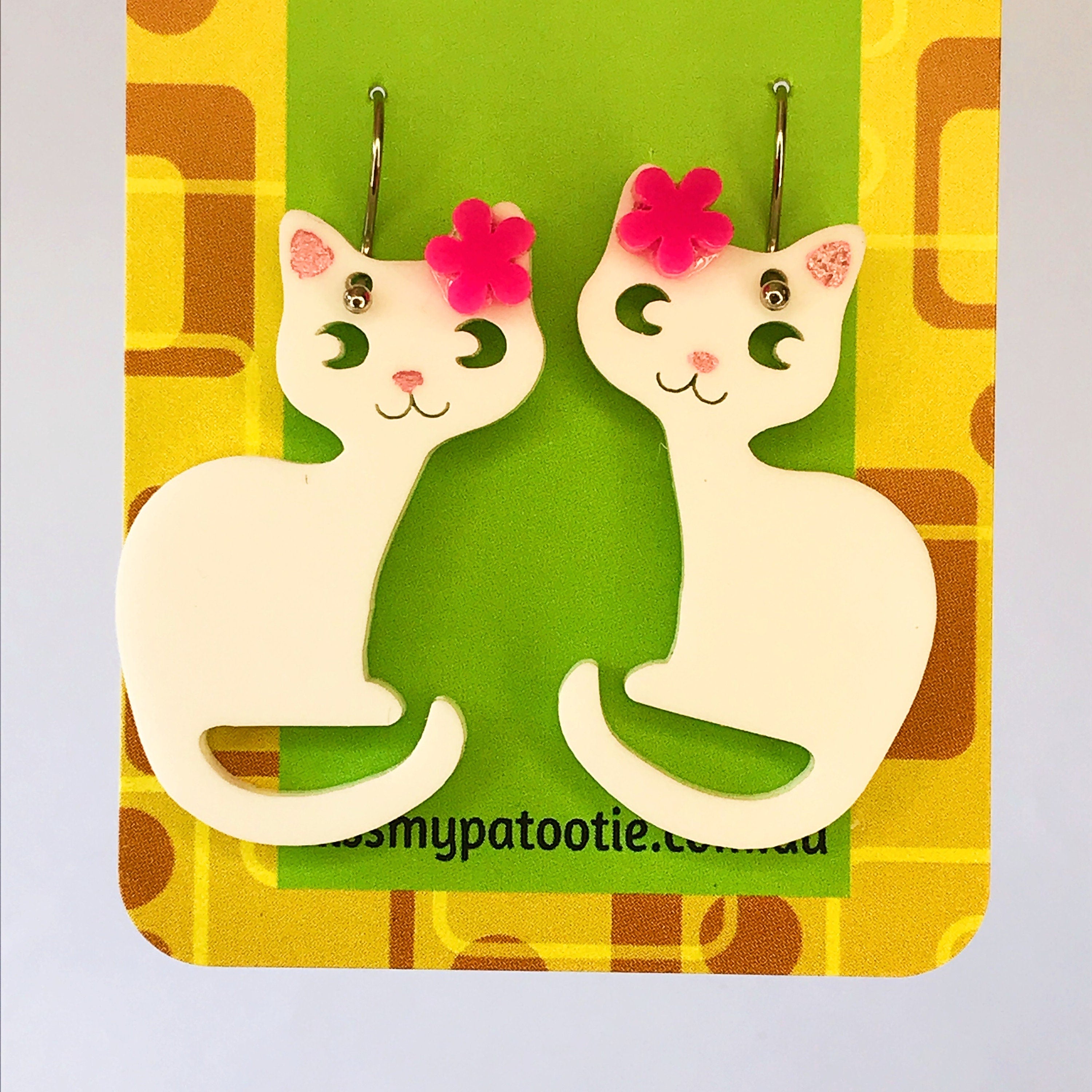 Kitty cat earrings best sale